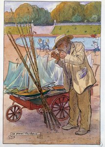 The boat merchant at the Tuileries Garden in 1909 by Charles Pezeu Carlopez