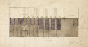 Design for a wall, table and doors, for A.S. Ball, Berlin, 1905 by Charles Rennie Mackintosh