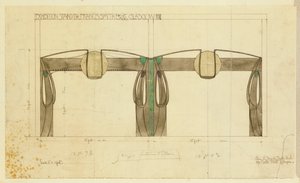 Design for an exhibition stand for Francis Smith, used at the Glasgow Exhibition, shown in elevation, 1901 by Charles Rennie Mackintosh