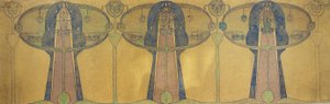 Decorative Frieze of Stylized Human Figures, Tree and Plant Forms, c.1895 by Charles Rennie Mackintosh