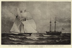 The Race for the America Cup, the Cambria rounding Sandy Hook by Charles Ricketts