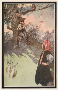 A Boy was Sitting under a Tree, Playing on a Rough Wooden Pipe by Charles Robinson