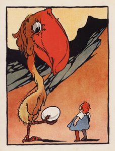 Nonsense: Boy with a Strange Bird Holding an Egg by Charles Robinson