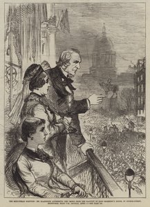 The Midlothian Election, Mr Gladstone Addressing the Crowd from the Balcony of Lord Rosebery