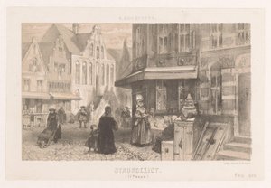 People on the Street (17th Century Cityscape) by Charles Rochussen