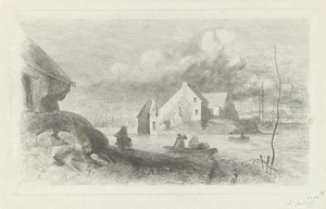 Flood in Lith (Flood Disaster 1855 series) by Charles Rochussen