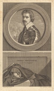 Thomas Wentworth, Earl of Strafford by Charles Simonneau after Adriaen van der Werff after Sir Anthony van Dyck