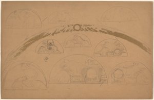 Studies for Lunettes (recto) by Charles Sprague Pearce