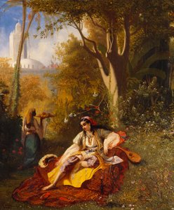 An Algerian Woman and her Servant in a Garden