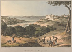City of Coimbra on the Mondego in 1810 by Charles Turner