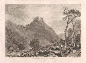Okehampton Castle on the River Okement by Charles Turner