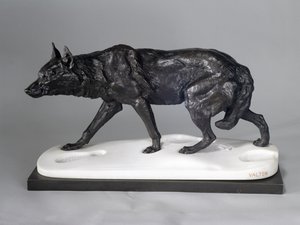 Wolf Tracking in the Snow by Charles Valton