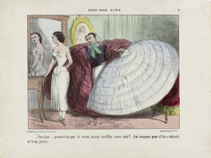 Justine, do you think I will be thick enough with that... From Modes for Laughing, 1855-1859