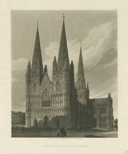 Lichfield Cathedral - West Front (engraving)