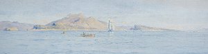 A Sunny Day off the Coast, Villefranche sur Mer by Charles William Wyllie