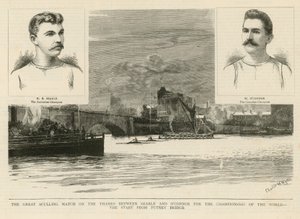 The Great Sculling Match on the Thames between Searle and O