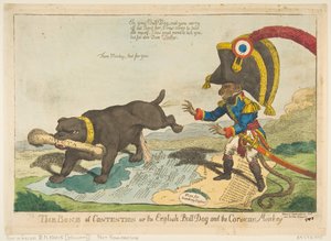 The Bone of Contention or the English Bull Dog and the Corsican Monkey, June 14, 1803
