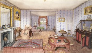Drawing Room, Clay Hill, f12 from An Album of Interiors, 1843