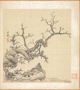 Paintings after Ancient Masters: Rock, Old Tree, and Bamboo by Chen Hongshou