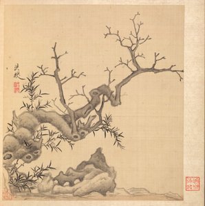 Paintings after Ancient Masters: Rock, Old Tree, and Bamboo by Chen Hongshou