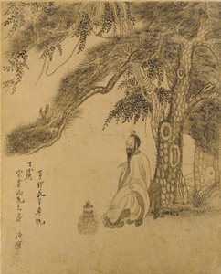 Preparing the Elixir beneath a Pine, Qing dynasty, 1651 by Chen Hongshou