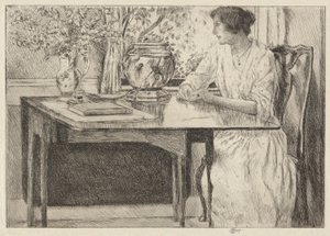 Colonial Table, Cos Cob, 1915 by Childe Hassam