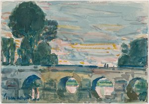 The Bridge at Grez, recto by Childe Hassam