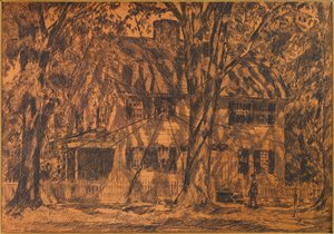 The Lion Gardiner House, Easthampton, Long Island by Childe Hassam