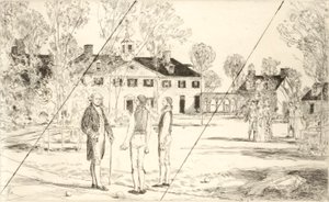 Washington at Mount Vernon (cancelled plate from the portfolio "The Bicentennial Pageant of George Washington")