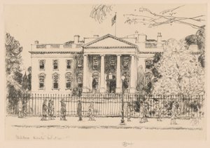 White House, Washington, 1925 by Childe Hassam