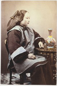 A Hand Tinted Photograph of a Young Chinese Woman