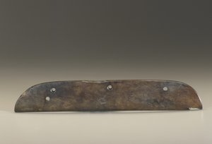 Ceremonial implement; comb-shaped blade form by Chinese School