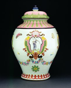 Cistern painted with a design by Cornelis Pronk (1691-1759) c.1730