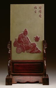 Desk screen depicting a drunken scholar, probably Tao Yuan-ming by Chinese School