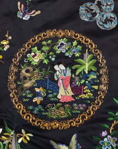 Embroidered Midnight-Blue Han Women