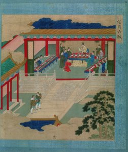 Emperor Hui Tsung taking part in a festival by Chinese School