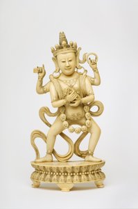 Figure of Indian goddess Kali holding a thunderbolt