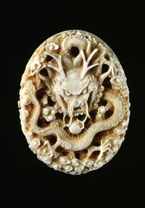 Imperial Seal with a Dragon Guarding a Pearl of Wisdom by Chinese School