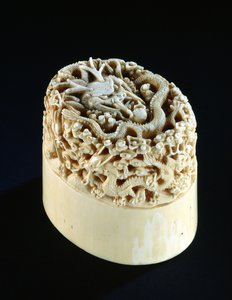 Imperial Seal with a Dragon Guarding a Pearl of Wisdom by Chinese School