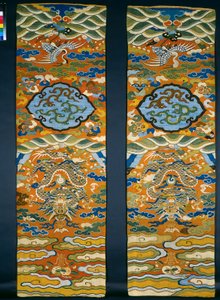 Kesi tapestry chair panels by Chinese School