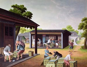 Packing Tea into Boxes by Chinese School