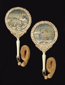 Pair of hand mirrors, probably made in Canton, Qianlong period, 1736-95