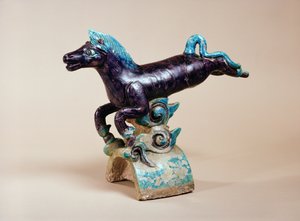 Ridge tile with flying horse design, Ming by Chinese School
