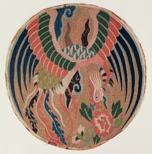 Roundel with Feng-Huang and Tree Peony by Chinese School