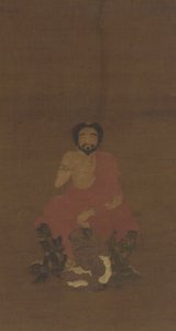 Sakyamuni Seated Upon Three Demon-like Creatures, Possibly Yuan-Early Ming Dynasty
