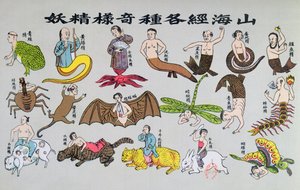 Various reincarnations of the soul in animal forms, reproduced in Recherche sur les superstitions en Chine by Father Henri Dore and published in 1911