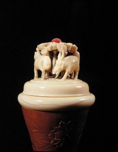 Chinese gourd and ivory cricket cage (detail)
