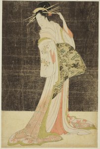 A Selection of Beauty from the Pleasure Quarters: Courtesans Hired for the New Years Holidays - Takigawa of the Ogiya