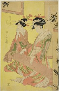 Beauties Parodying the Seven Sages - A Selection of Younger Courtesans: Miyagawa of the Matsubaya by Chobunsai Eishi
