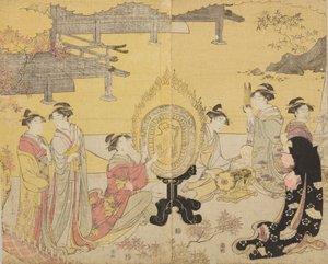 Group of Women with Musical Instruments, from the series Furyu yatsushi Genji by Chobunsai Eishi